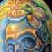 Tattoos - orange skull  - 40811